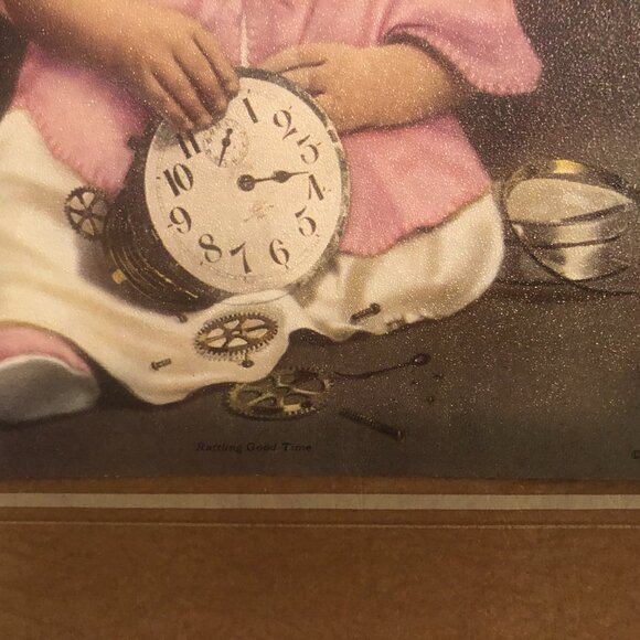 Vintage "Rattling Good Time" Antique Calendar Art Print - Picture 3 of 5